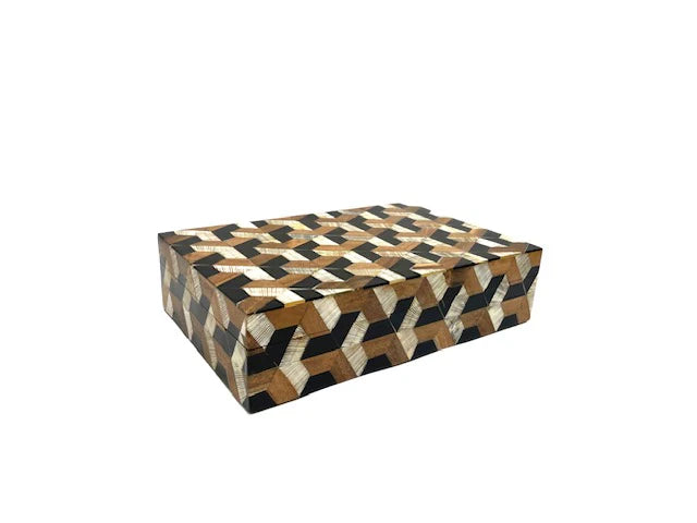 BOX BONE BROWN W/ IVORY BLACK