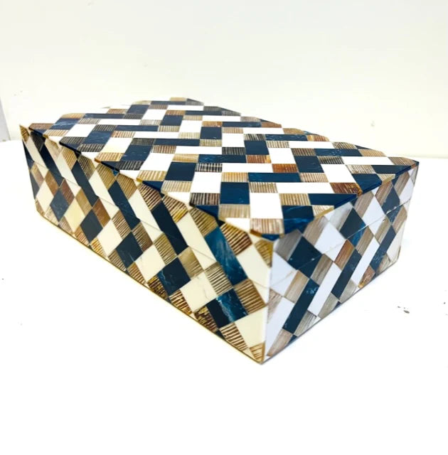 BOX BLUE WHITE CHEVRON