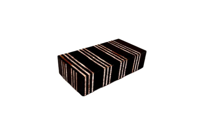 BOX BLK W/WHT STRIPE