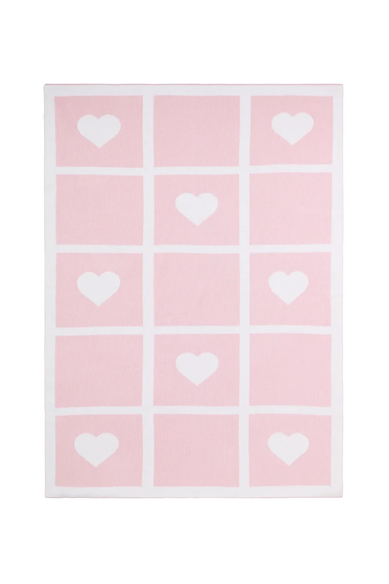 BABY BLANKET HEART PINK