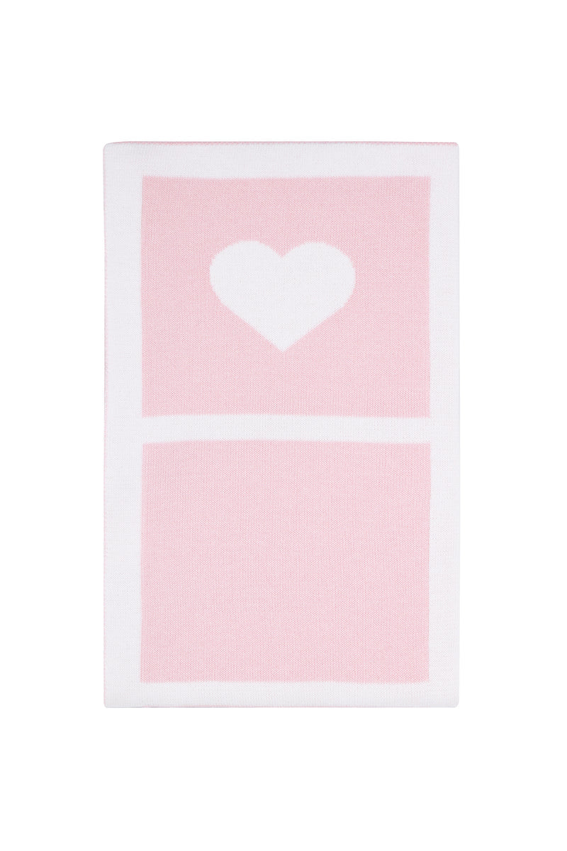 BABY BLANKET HEART PINK
