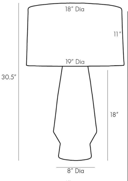 TABLE LAMP TAPERED CERAMIC BLUE HEATHER FINISH (NRD) #51257