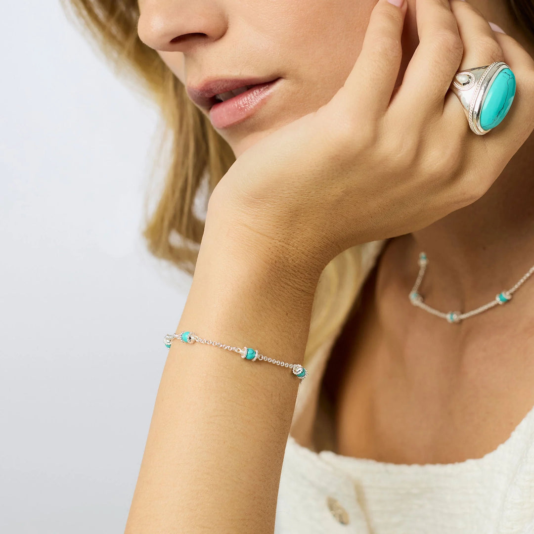 BRACELET HYDRA TURQUOISE BLUE SILVER