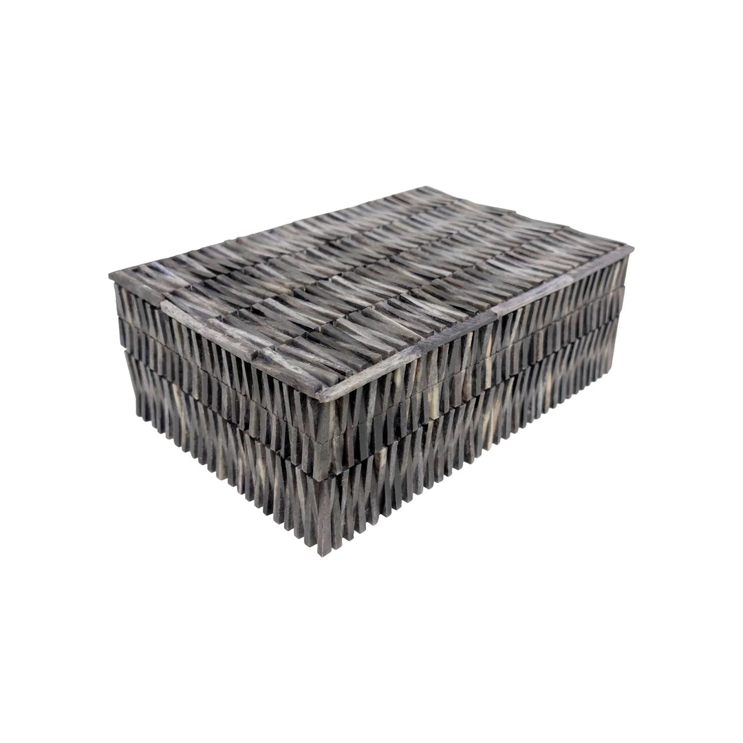 BOX GRAY WOVEN MATCHSTICK