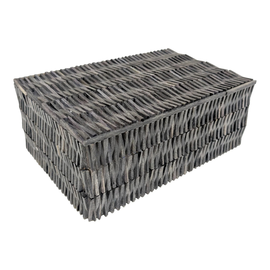 BOX GRAY WOVEN MATCHSTICK