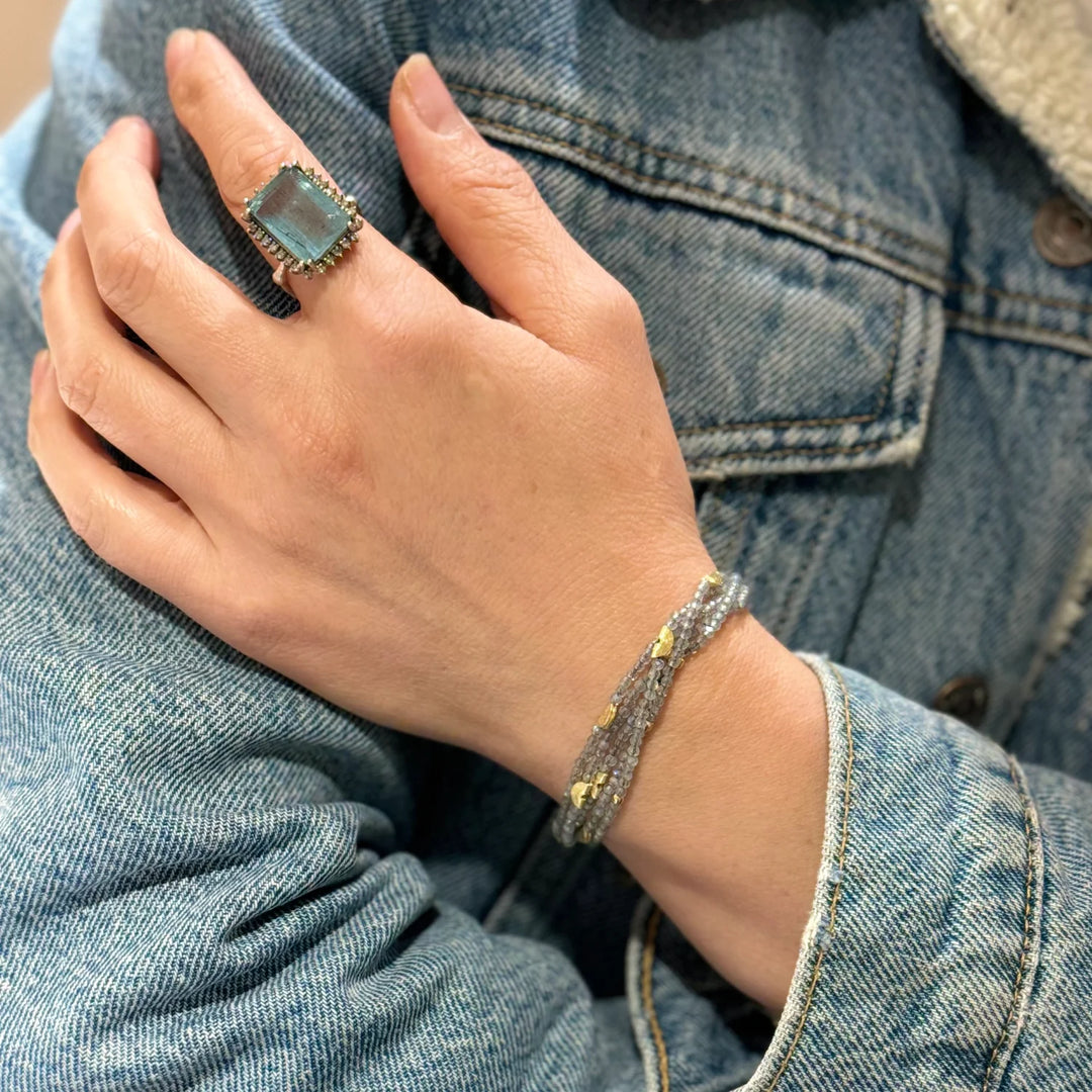 BRACELET HALF MOON MULTI-STRAND LABRADORITE