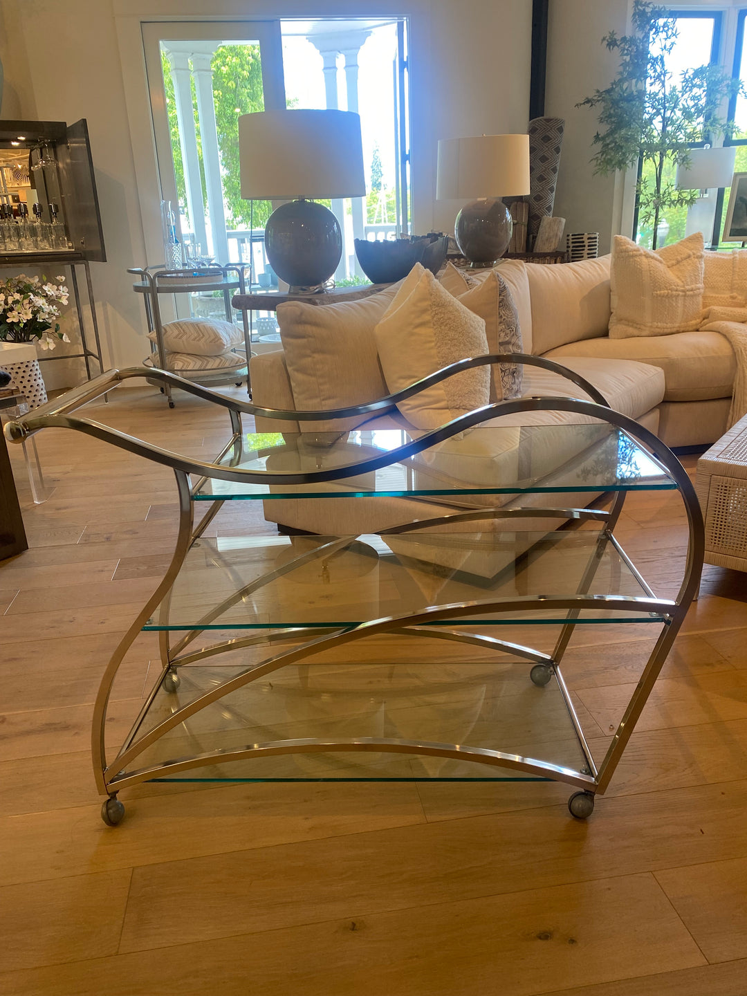 BAR CART VINTAGE CHROME DECO #52657