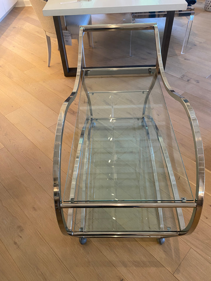 BAR CART VINTAGE CHROME DECO #52657