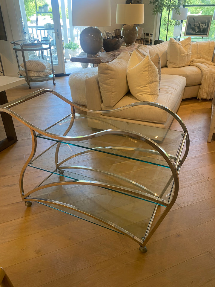 BAR CART VINTAGE CHROME DECO #52657