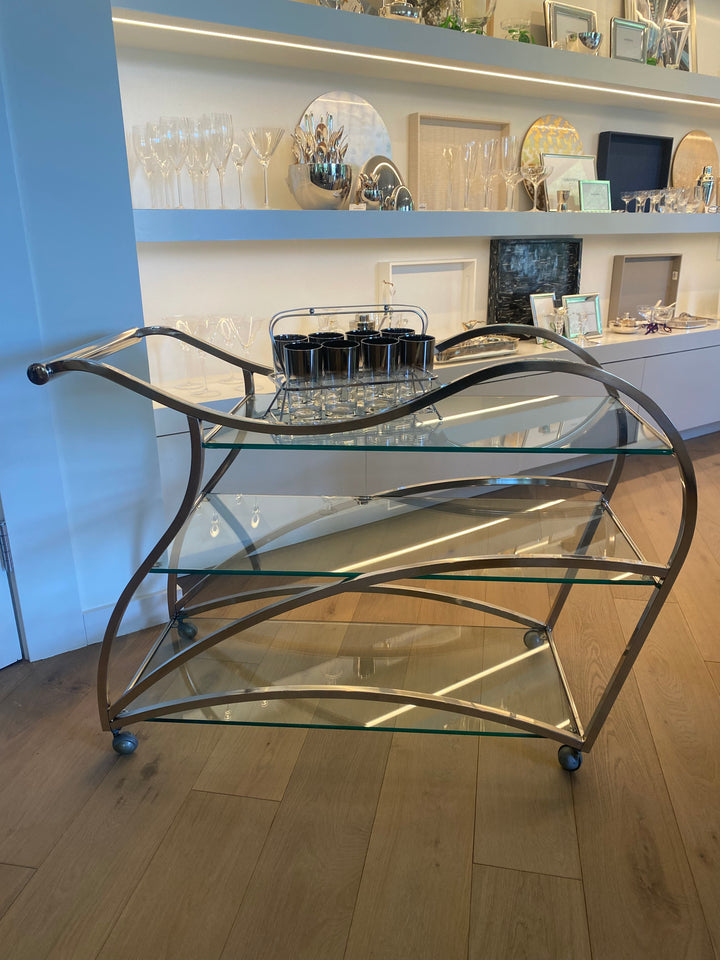 BAR CART VINTAGE CHROME DECO #52657