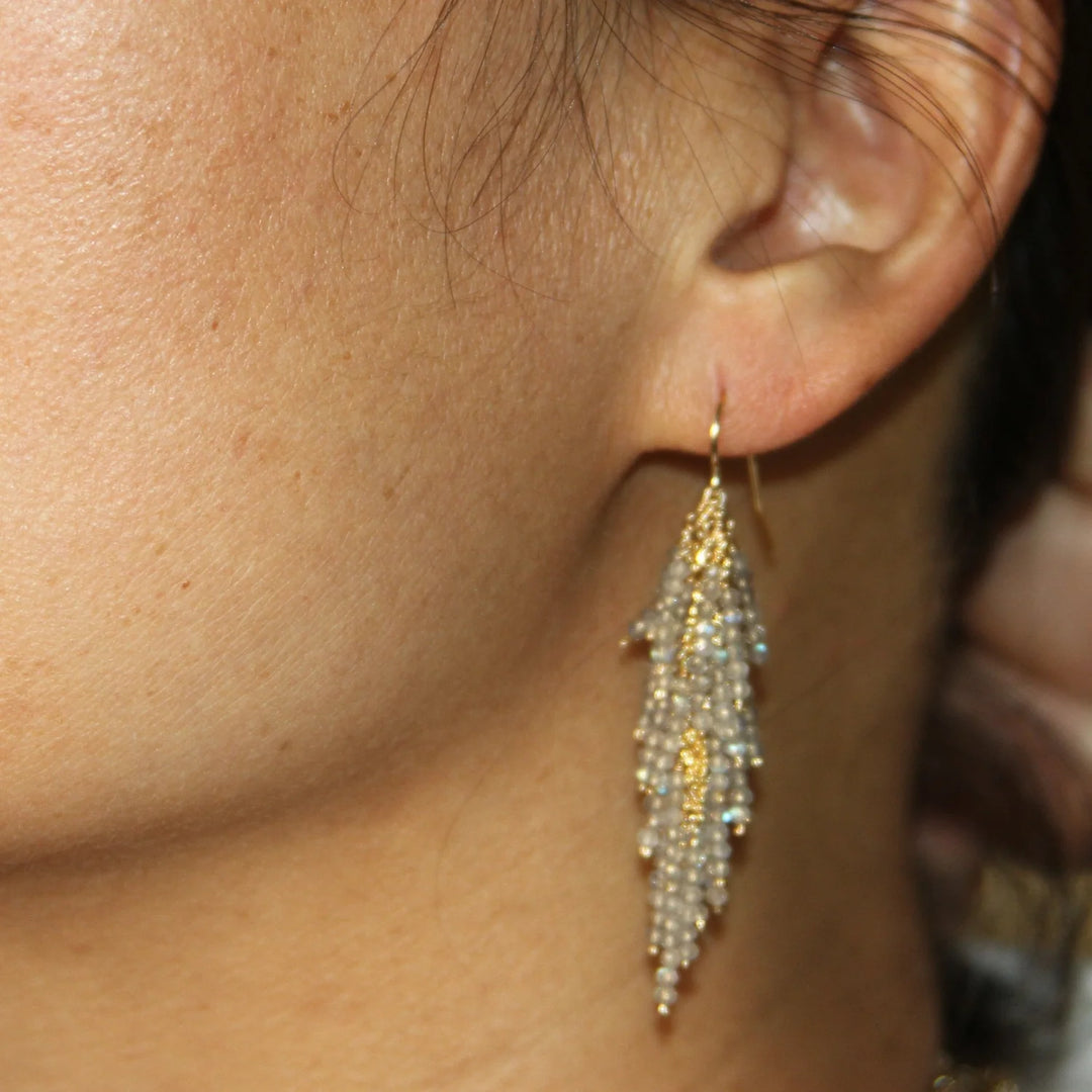 EARRINGS FIRECRACKER II LABRADORITE