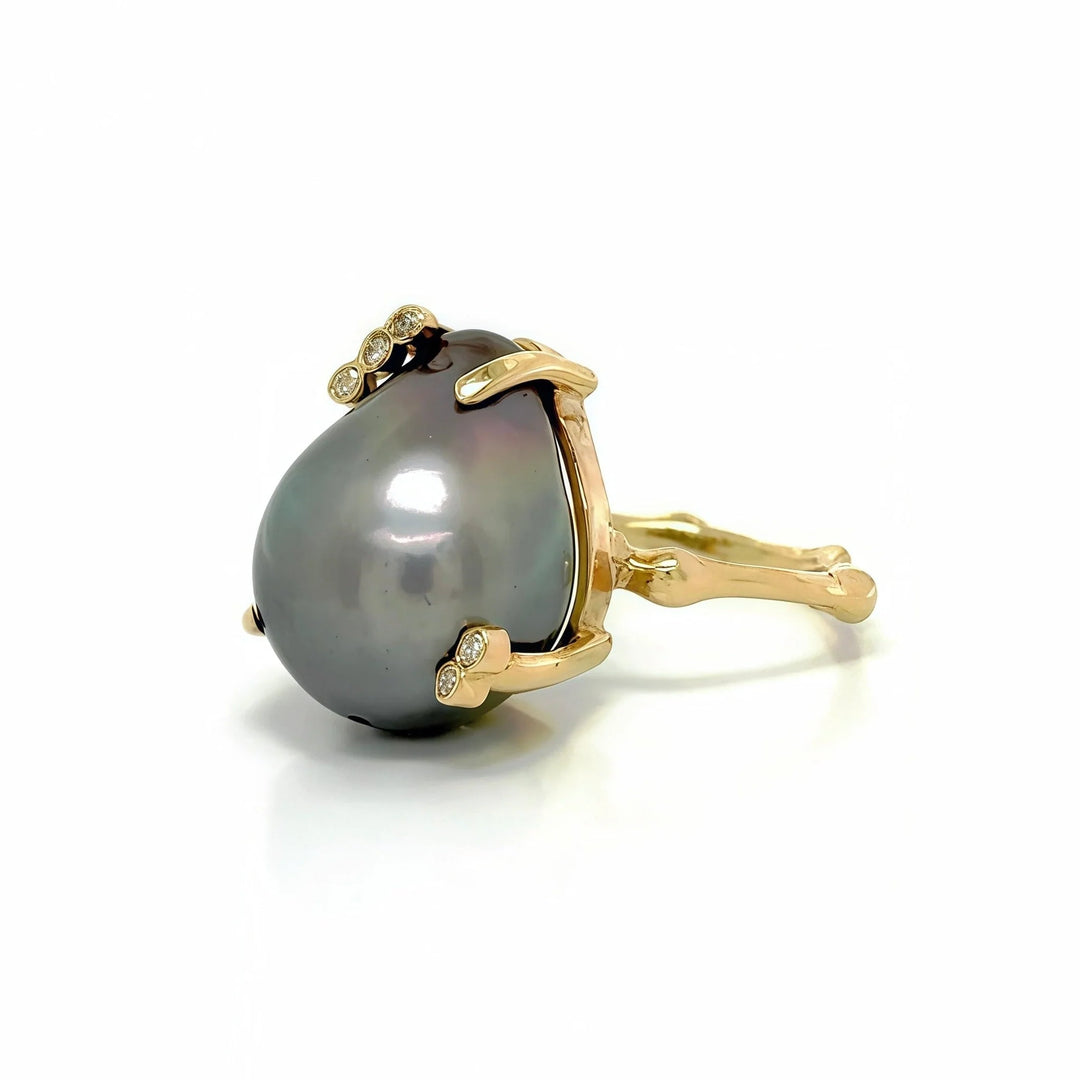 RING BAMBOO TAHITIAN PEARL 7''