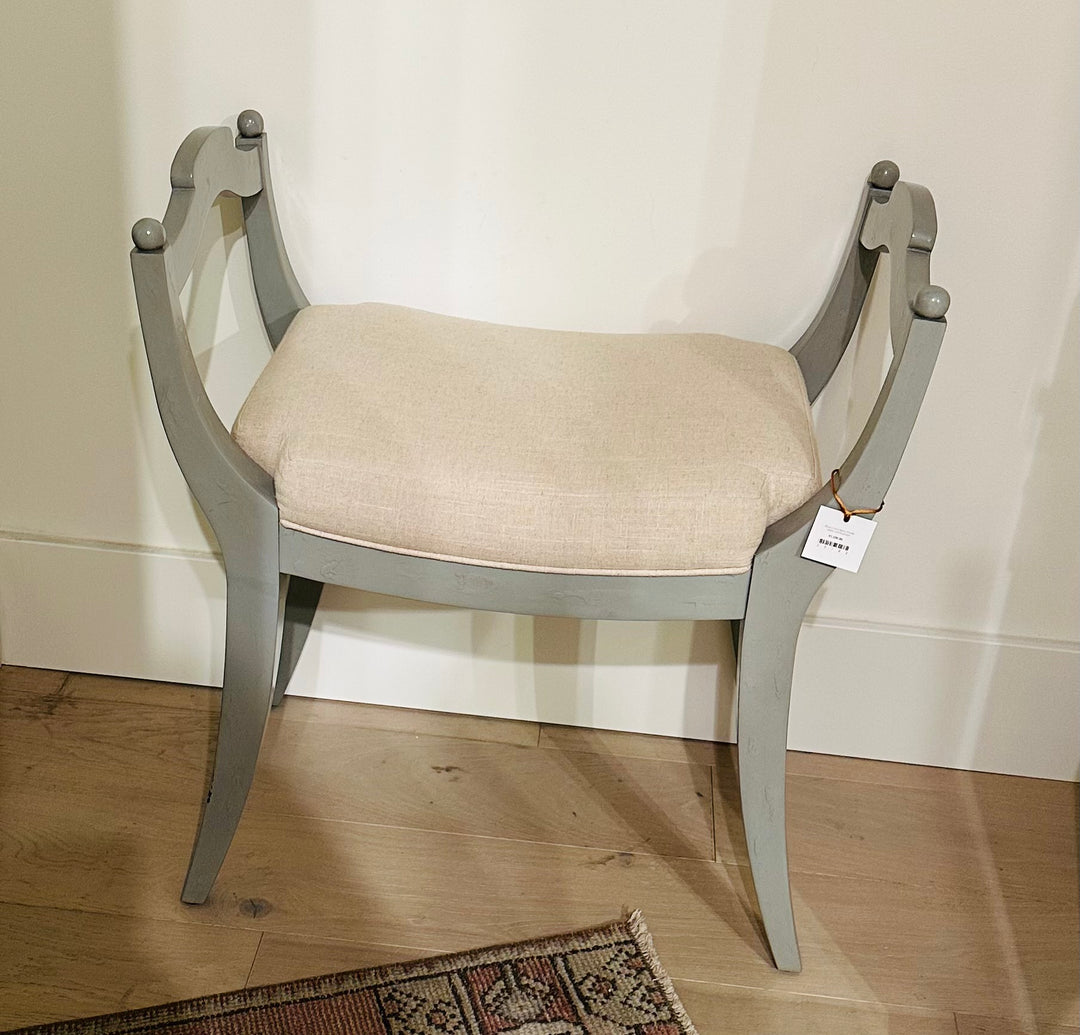 BENCH WOODEN FRAME LINEN UPHOLSTERY #29783