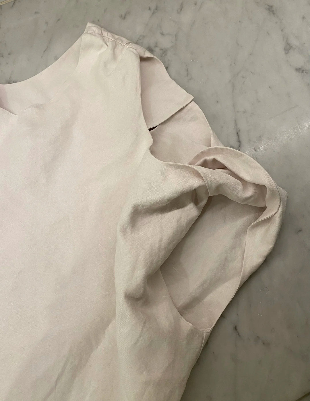 TOP FLEUR SILK LINEN SALT