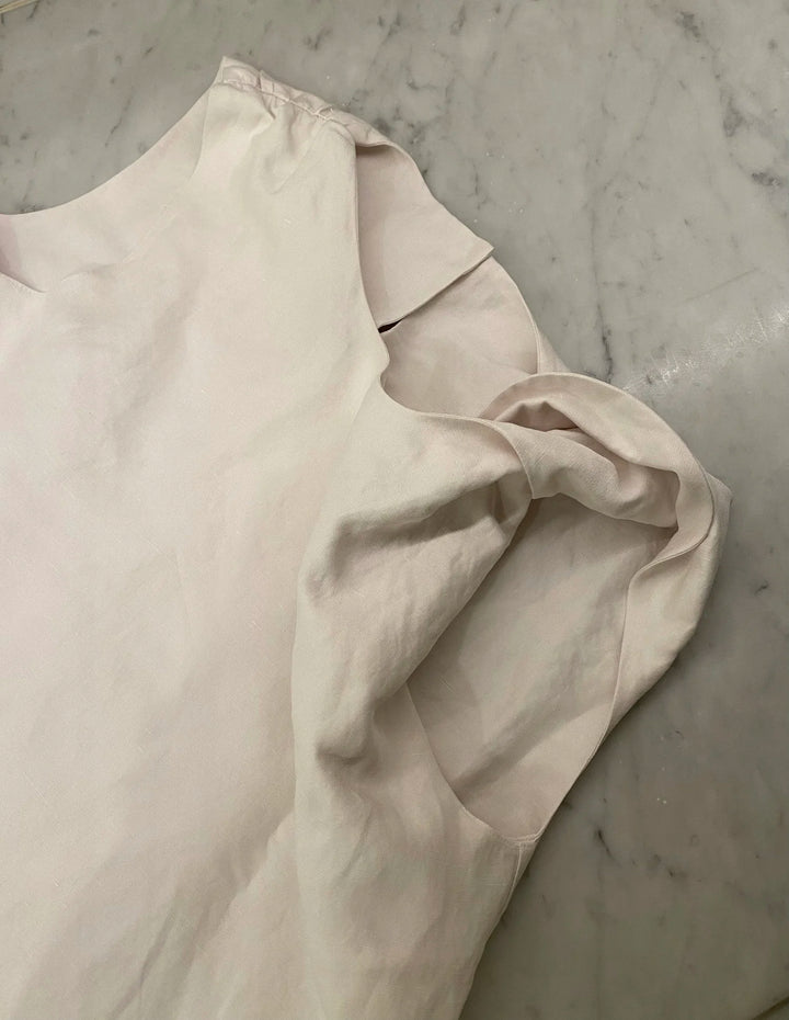 TOP FLEUR SILK LINEN SALT