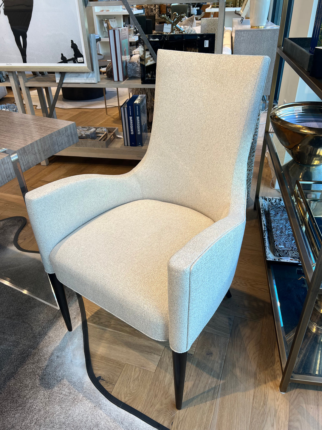 DINING CHAIR WITH ARMS IN TRIX EGGSHELL #59600