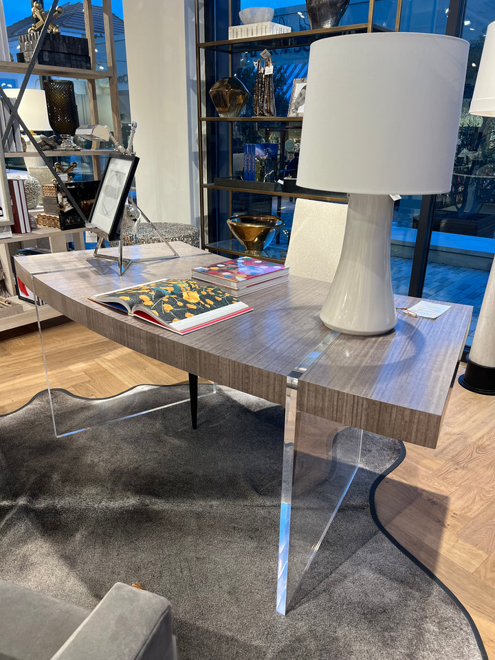 DESK CURVED IN GREY EUCALYPTUS #55891