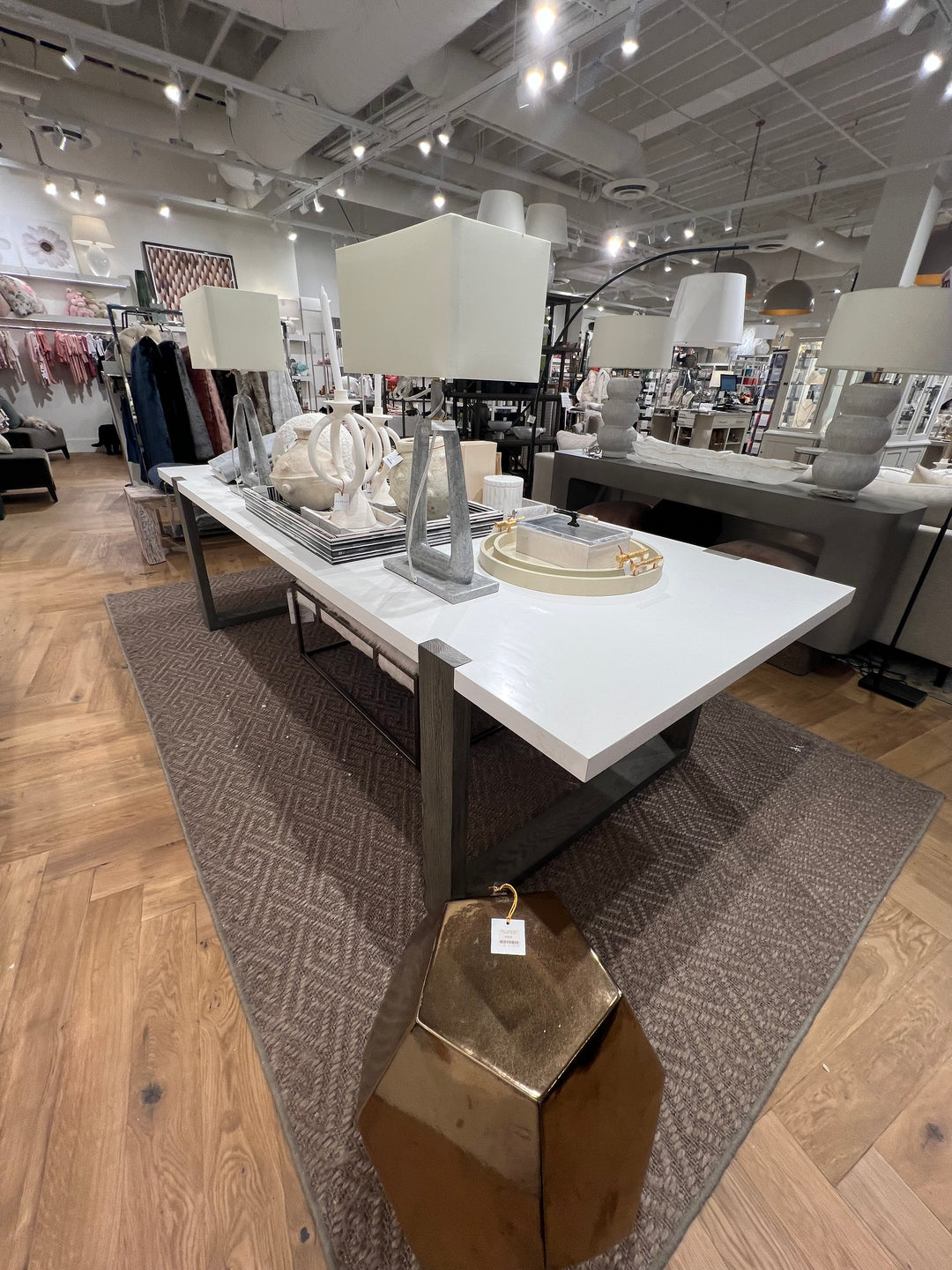 DINING TABLE WHITE TOP & GRAY BASE #35595