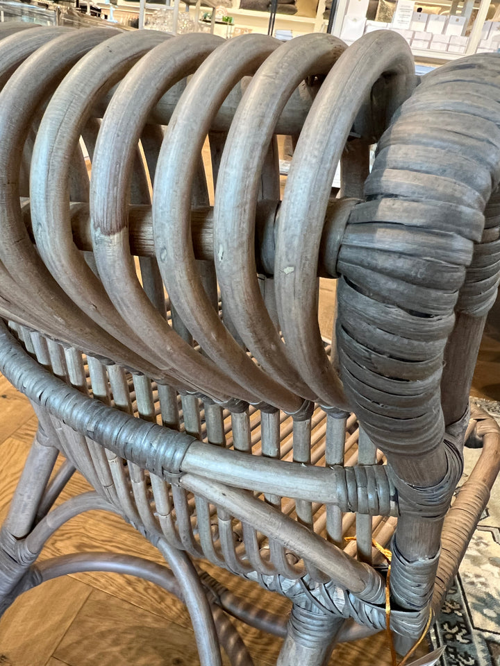 DINING CHAIR GREY RATTAN #71464 (NRD)