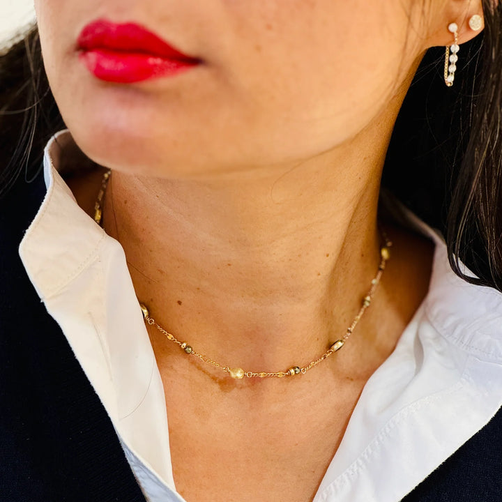 NECKLACE PYRITE FULL MOON