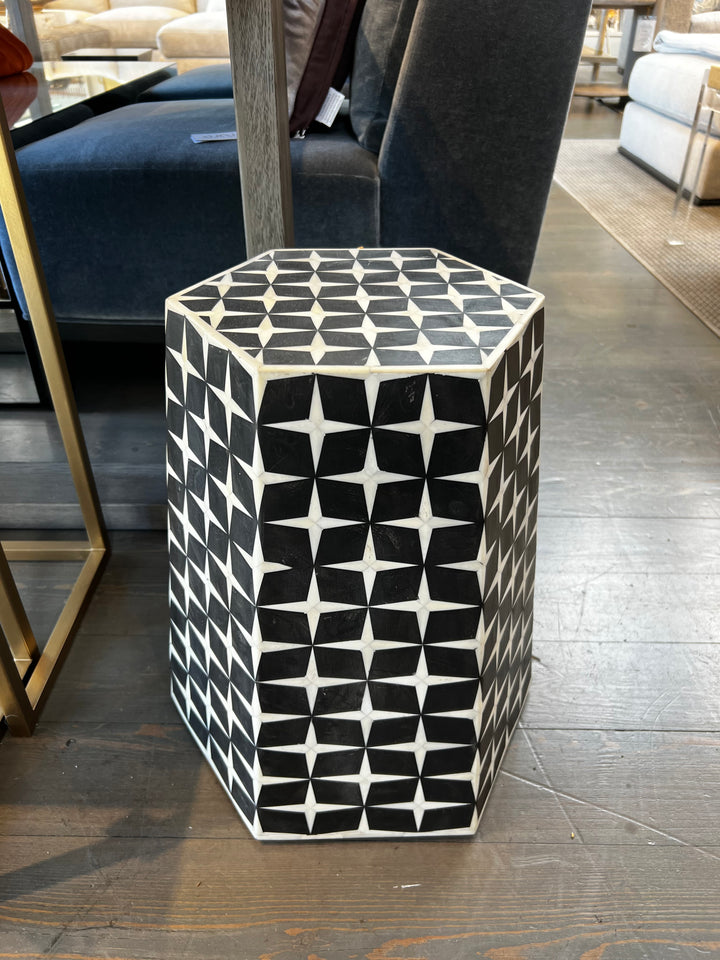 STOOL BONE INLAY HEXAGON #65551