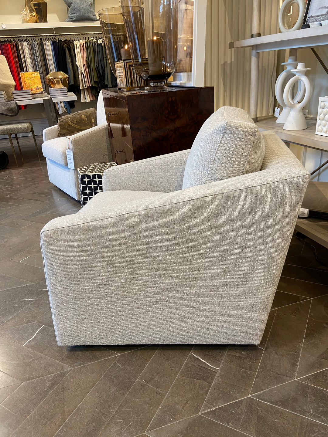 CHAIR SWIVEL BOUCLE BEIGE TAN #71388