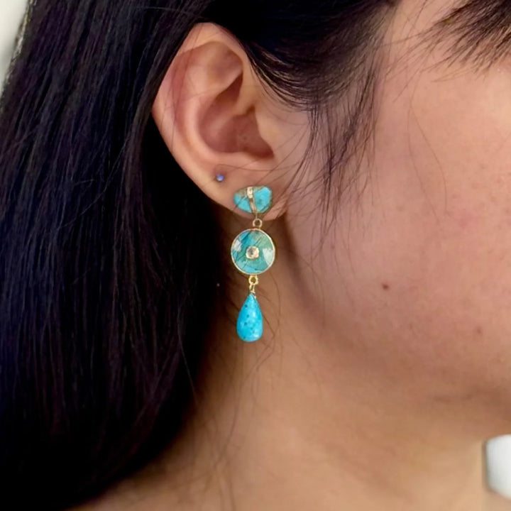 EARRING TRIO TURQUOISE DROP POST