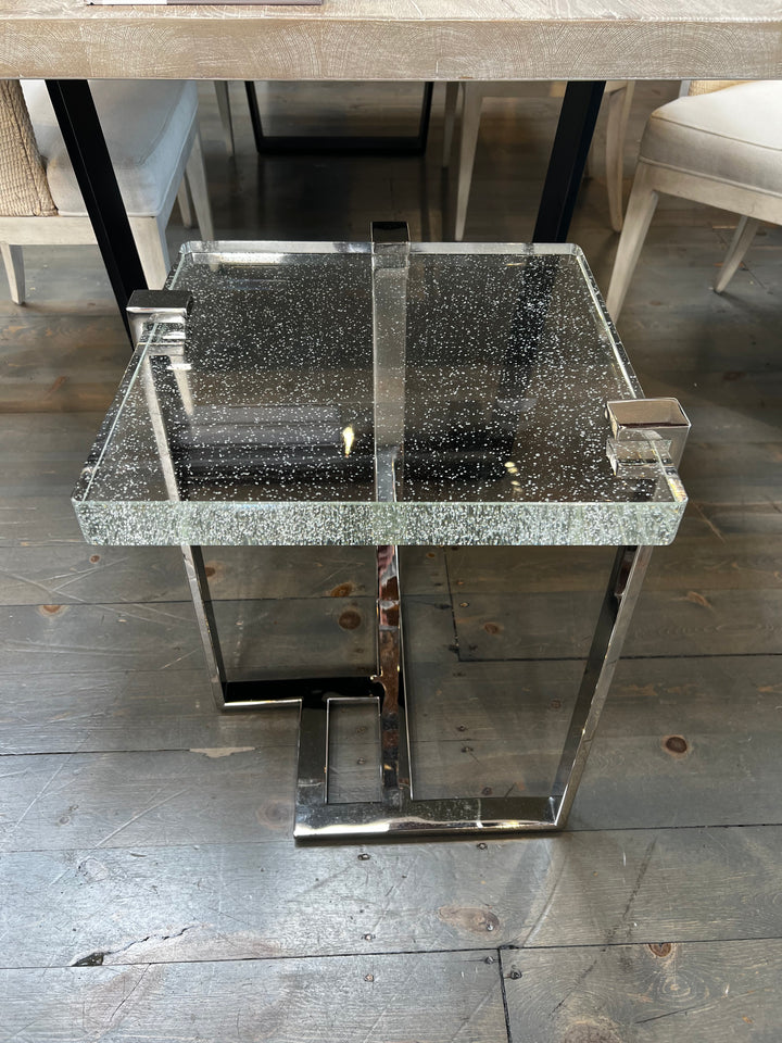 TABLE RECTANGULAR BUBBLE GLASS TOP #37447