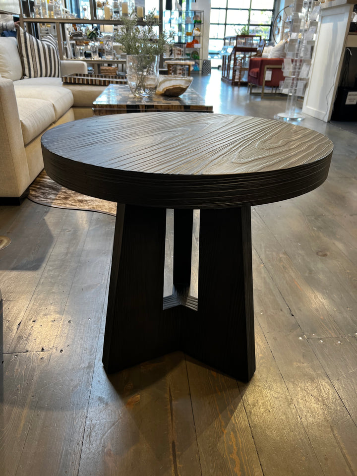 SIDE TABLE ROUND WOOD TRIANGLE LEGS #71779