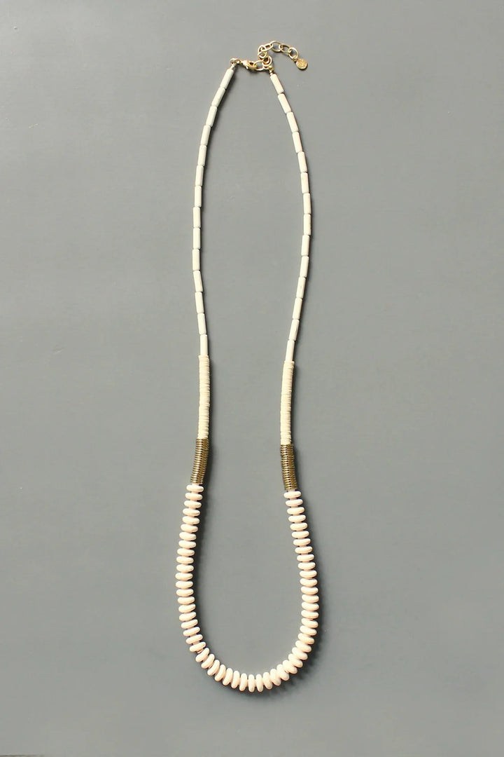 NECKLACE WHITE & GOLD DISCS