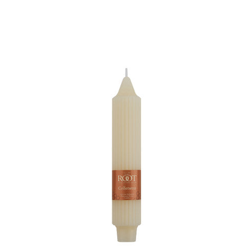 7" TAPER CANDLE RIBBED IVORY
