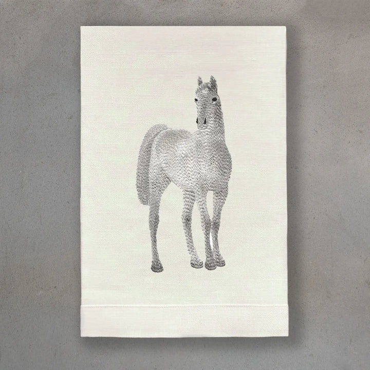 GUEST TOWEL LINEN HORSE GRAY