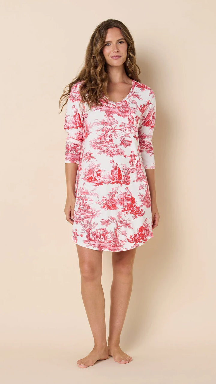 PAJAMA SHIRT IDLE HOURS PIMA KNIT LONG-SLEEVED