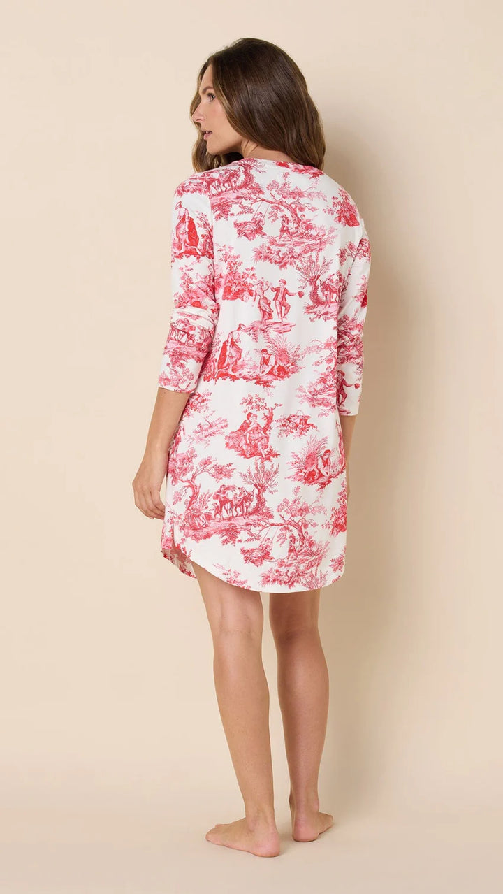 PAJAMA SHIRT IDLE HOURS PIMA KNIT LONG-SLEEVED