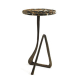 SIDE TABLE BRONZED FINISH SINGLE LEG