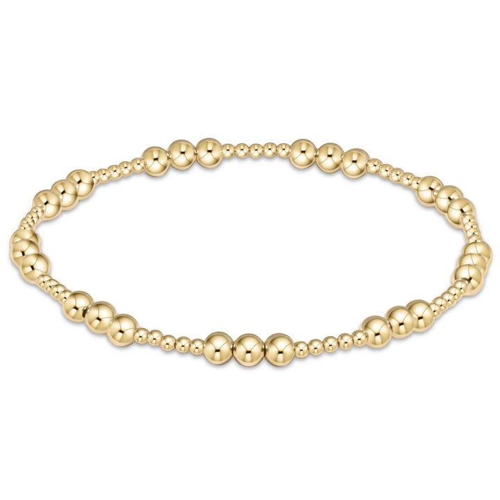 BRACELET CLASSIC JOY PATTERN 4MM BEAD GOLD