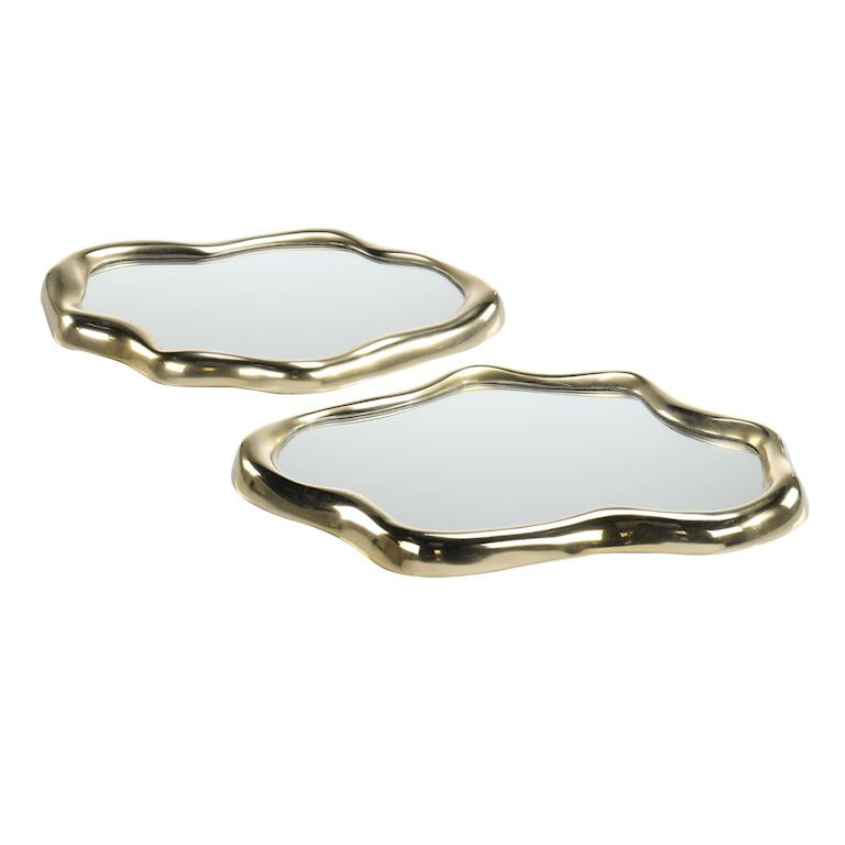TRAY GOLD FLOWING MIRROR