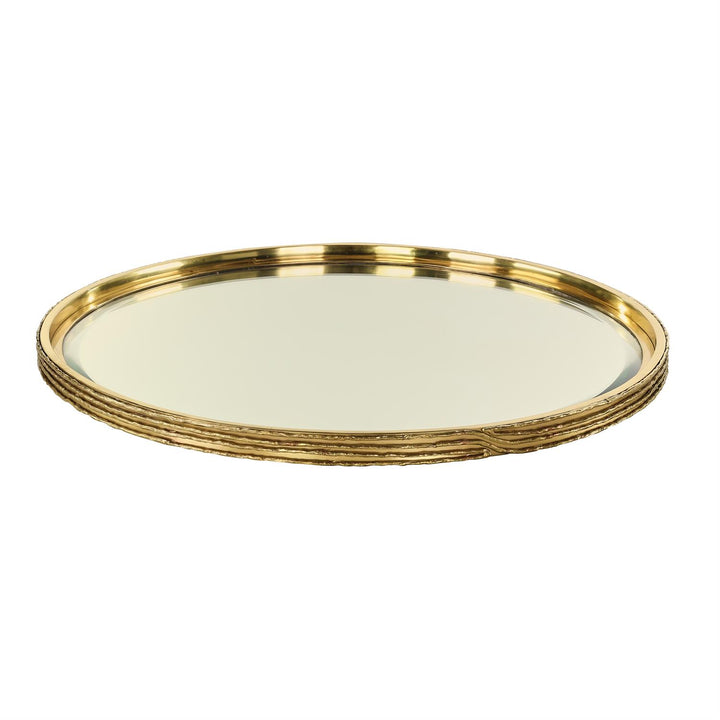TRAY BRASS RINGED