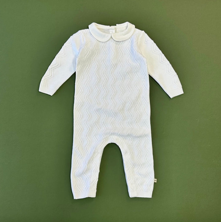 JUMPSUIT DOVE WHITE CHEVRON