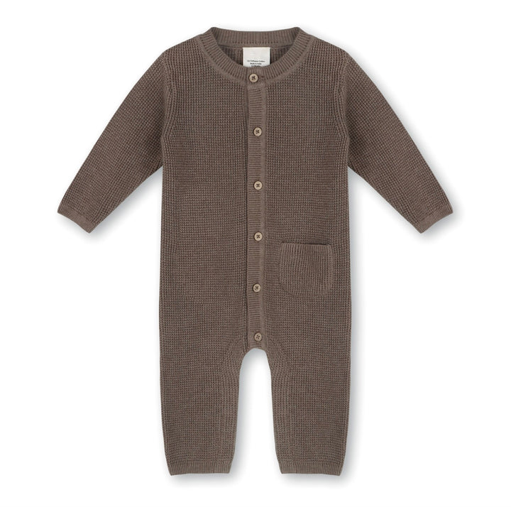 JUMPSUIT POCKET & BUTTON COCOA HEATHER