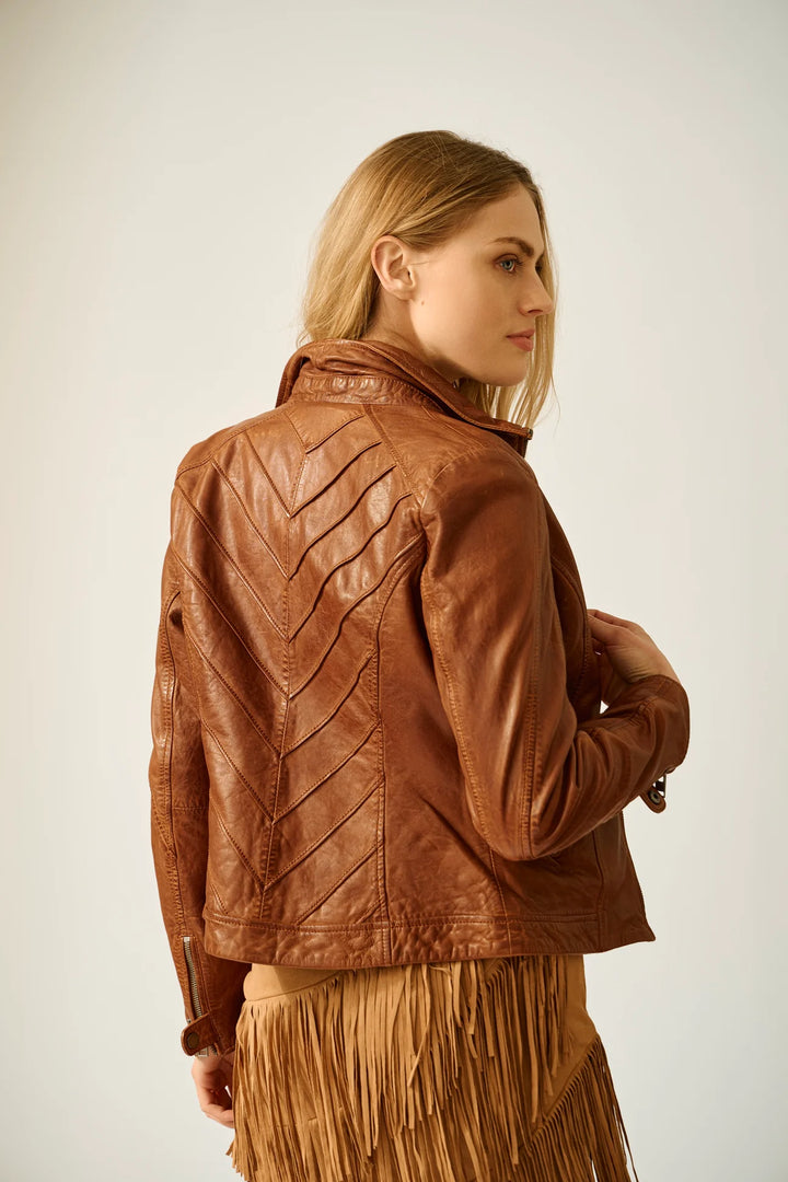 JACKET LEATHER JOLAH RF WHISKEY