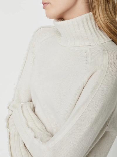 BROCHU WALKER SWEATER JOLIE FRINGE LAYERED LOOKER LINEN/WHITE