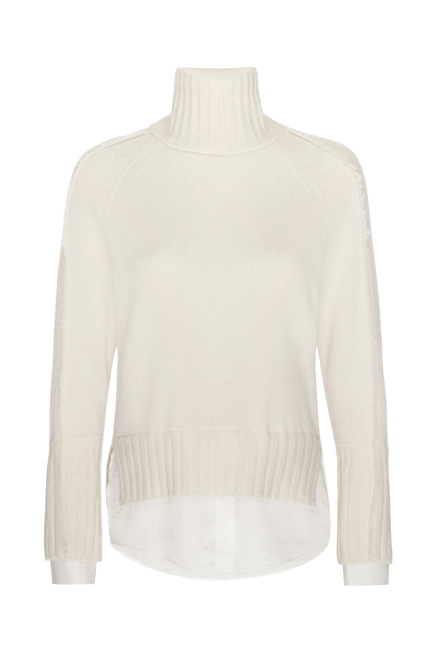 BROCHU WALKER SWEATER JOLIE FRINGE LAYERED LOOKER LINEN/WHITE