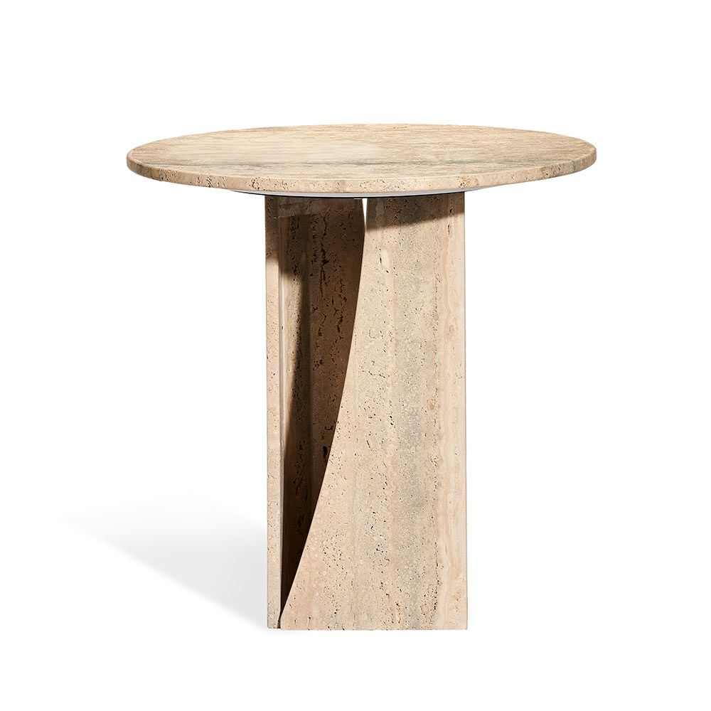 TABLE ROUND TAVERTINE NATURAL