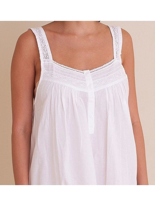 NIGHTIE SLEEVELESS WHITE LACE STRAPS