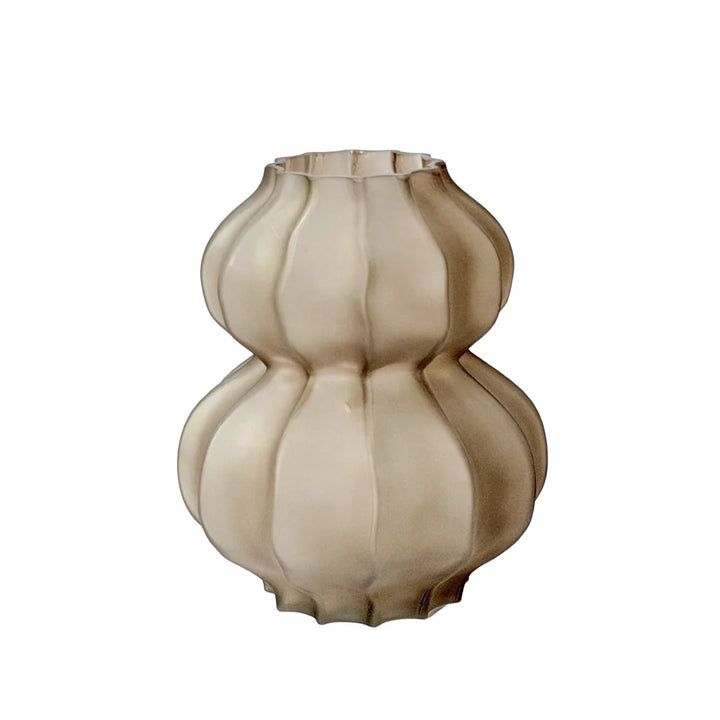 VASE DOUBLE-GROUND LINED GLASS BROWN