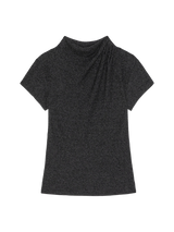 TOP DRAPED HEATHER CHARCOAL