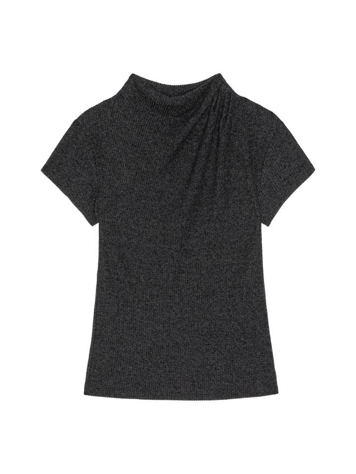 TOP DRAPED HEATHER CHARCOAL