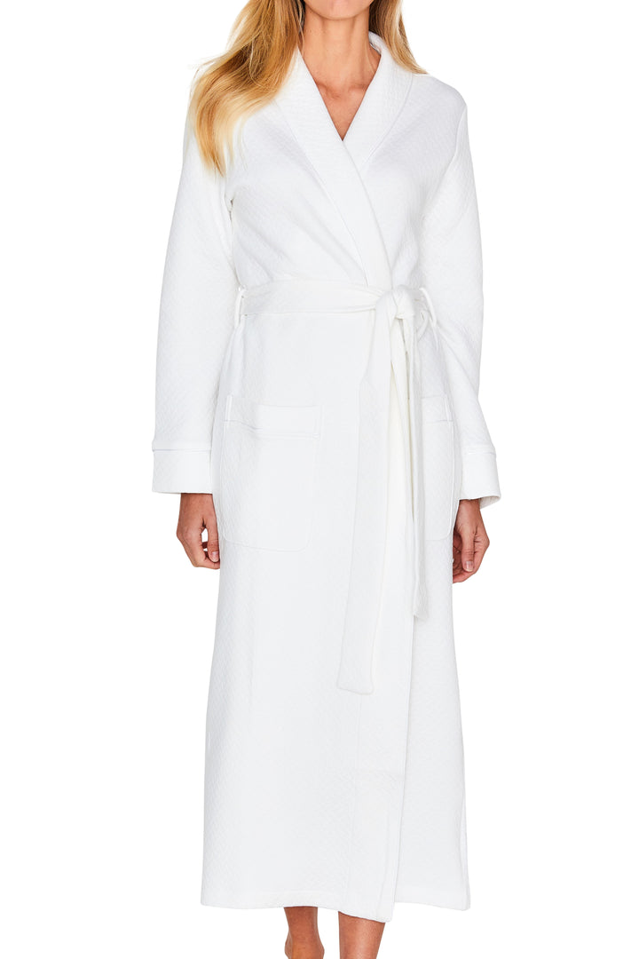 KELLY LONG ROBE JACQUARD WHITE