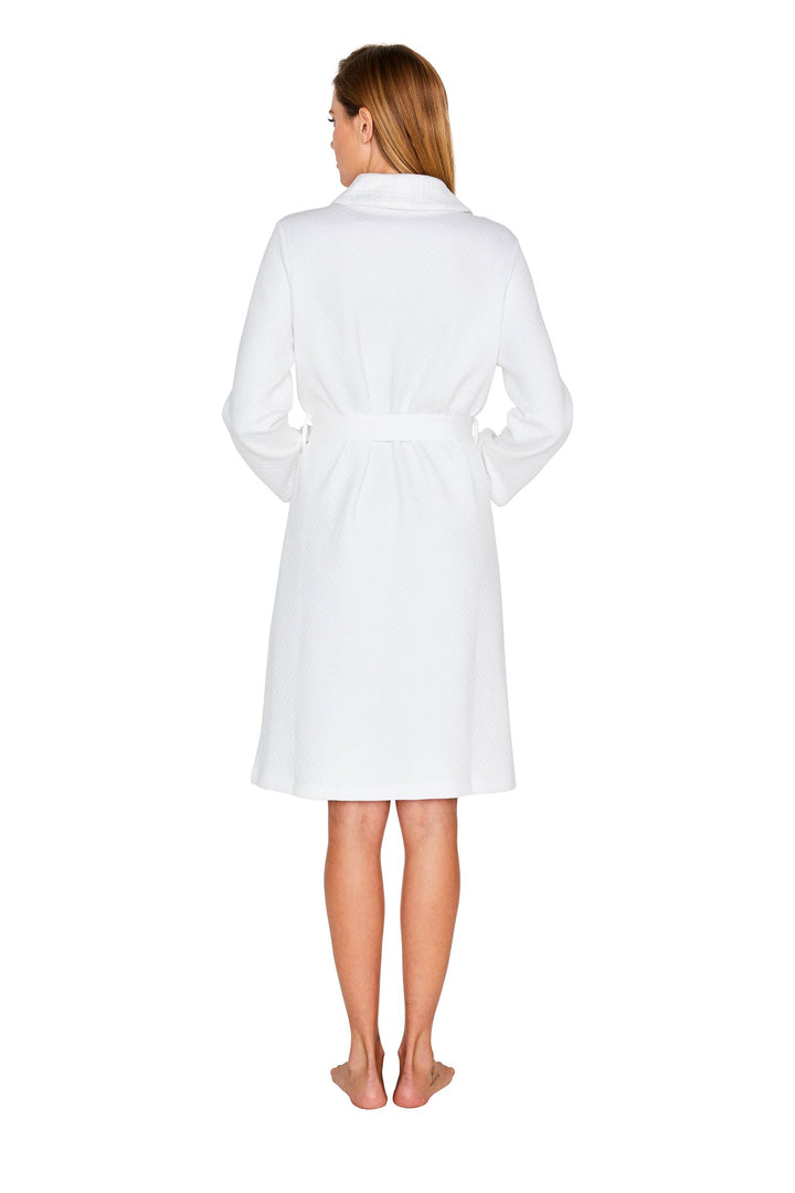 KELLY SHORT ROBE JACQUARD WHITE